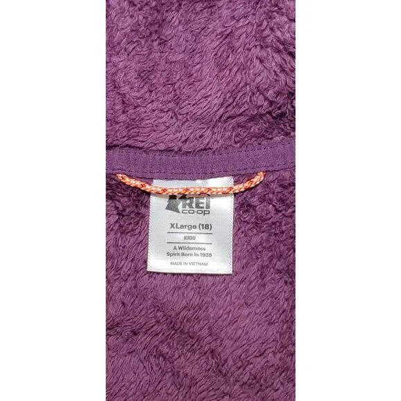 Rei Co-op Sz XL Kids Full Zip Fleece Jacket Outdoor Hoodie Purple Mountain C1-18 - Picture 5 of 8